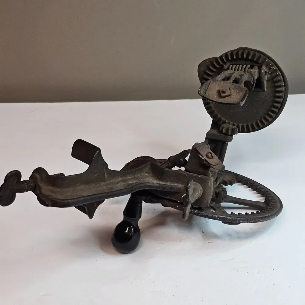Vtg Cast Iron Apple Peeler Reading Hardware Co '78 PA Keystone Primitive Decor